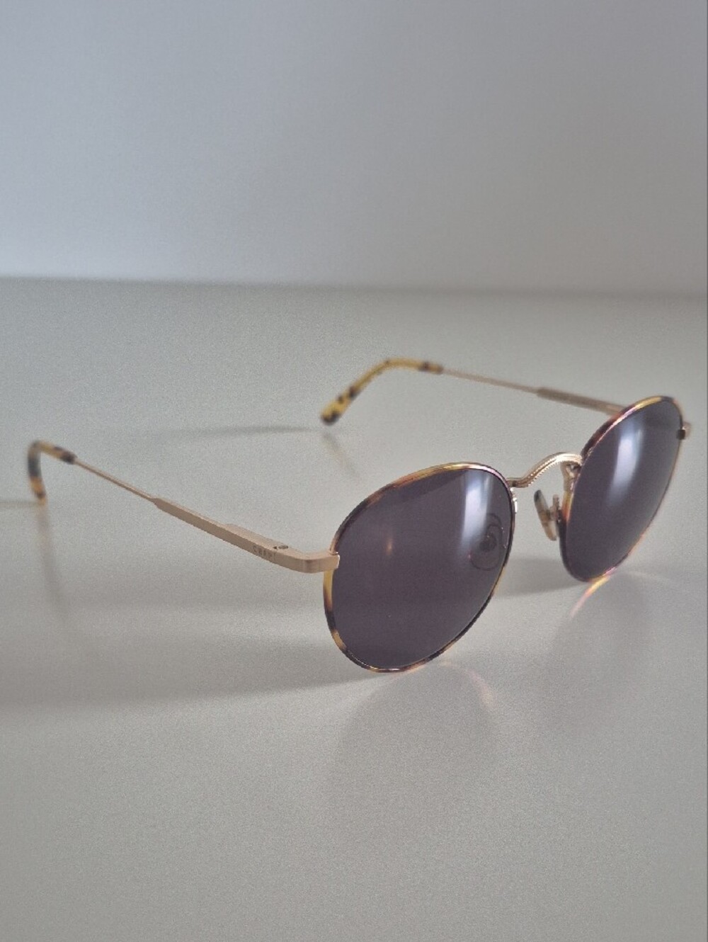 NWOT Crap Eyewear - Round Light Tortoiseshell Frame Sunglasses with Gold Accents - Picture 4 of 16